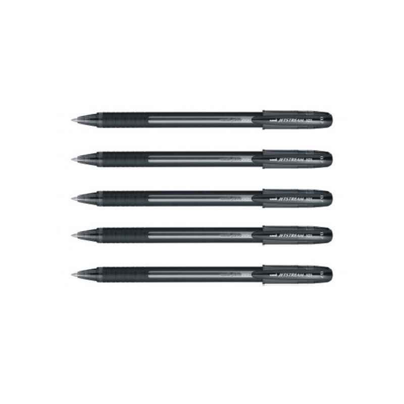 Uniball Jetstream 101 Bold Point Roller Ball Pen Black (Pack of 5)