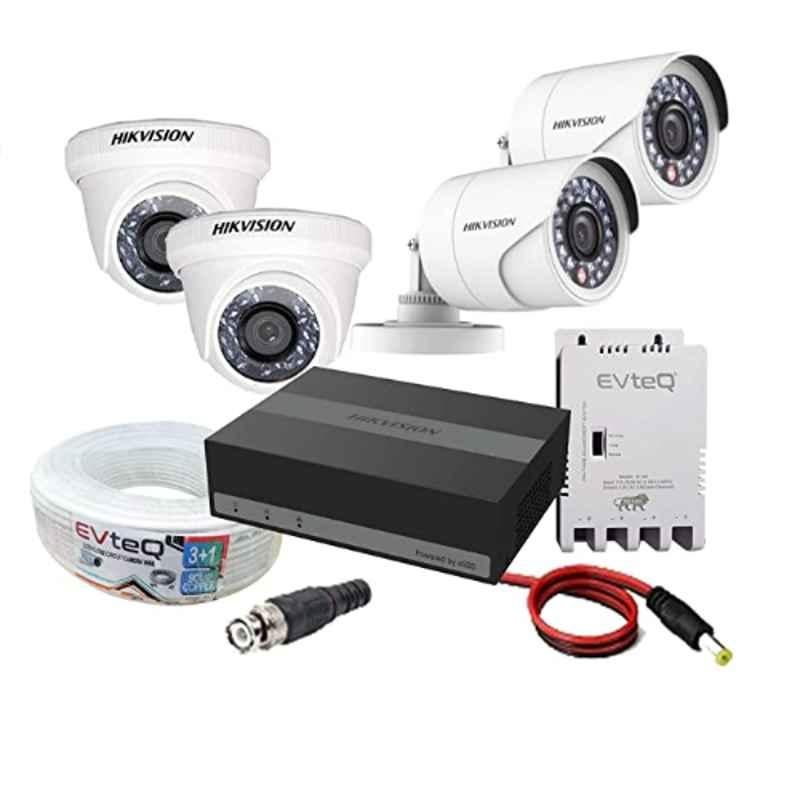 Hikvision EVteQ 2MP 2 Dome, 2 Bullet & 4 Channel 300GB Embedded Storage SSD DVR CCTV Camera Combo Kit, SK2MP2D2B