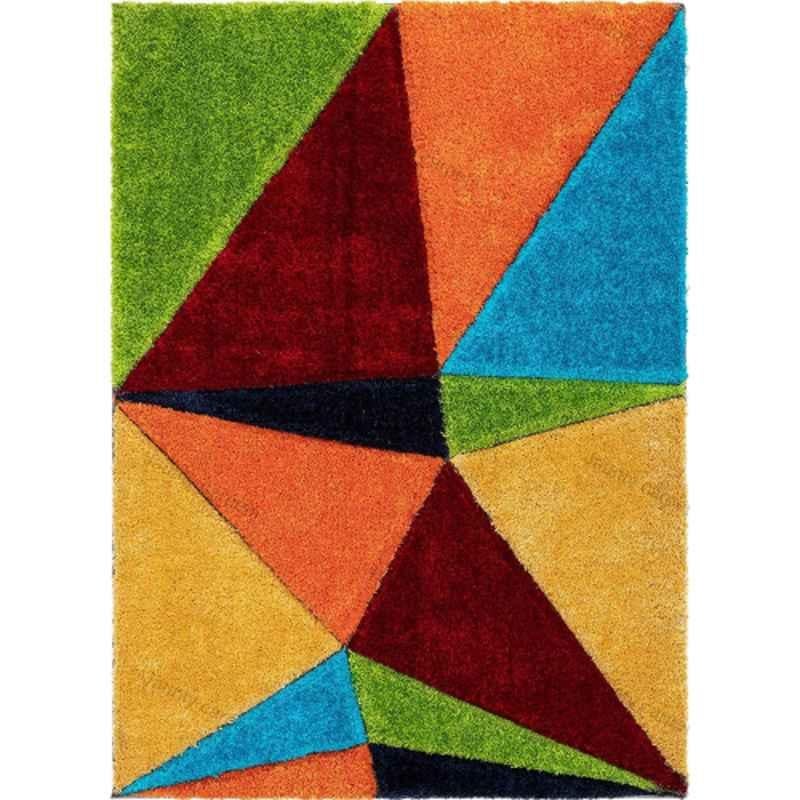 Carpetify 3x5ft Multicolor Modern Geometric 3D Textured Thick & Soft Shaggy Fur Rug Carpet, 0928Z2X3PJK
