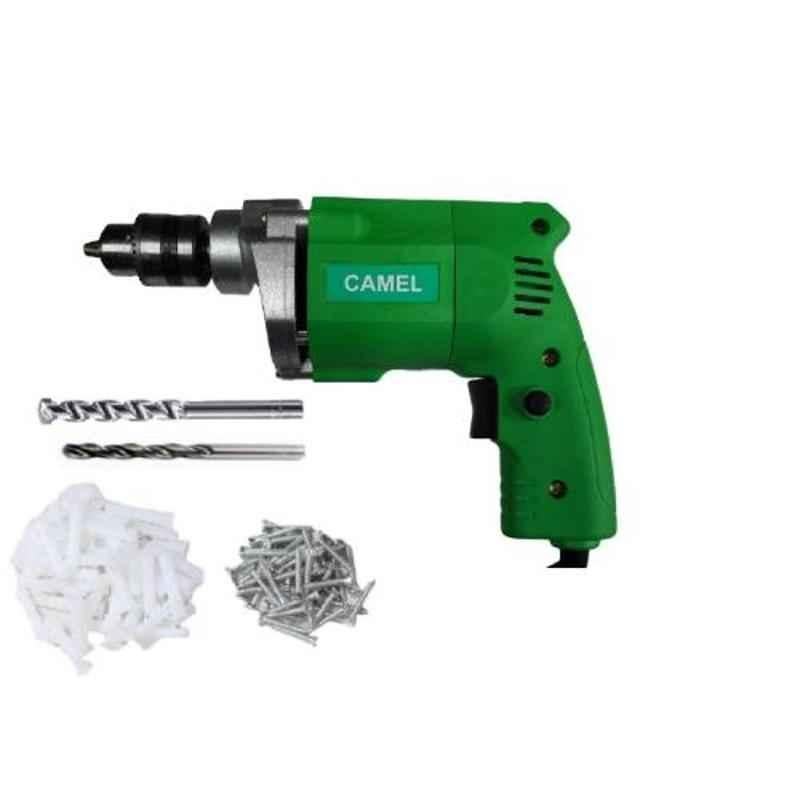 Camel 10mm 350W Drill Machine with 2 Pcs Wall-Metal Drill Bit & Screw Fastener, CD10