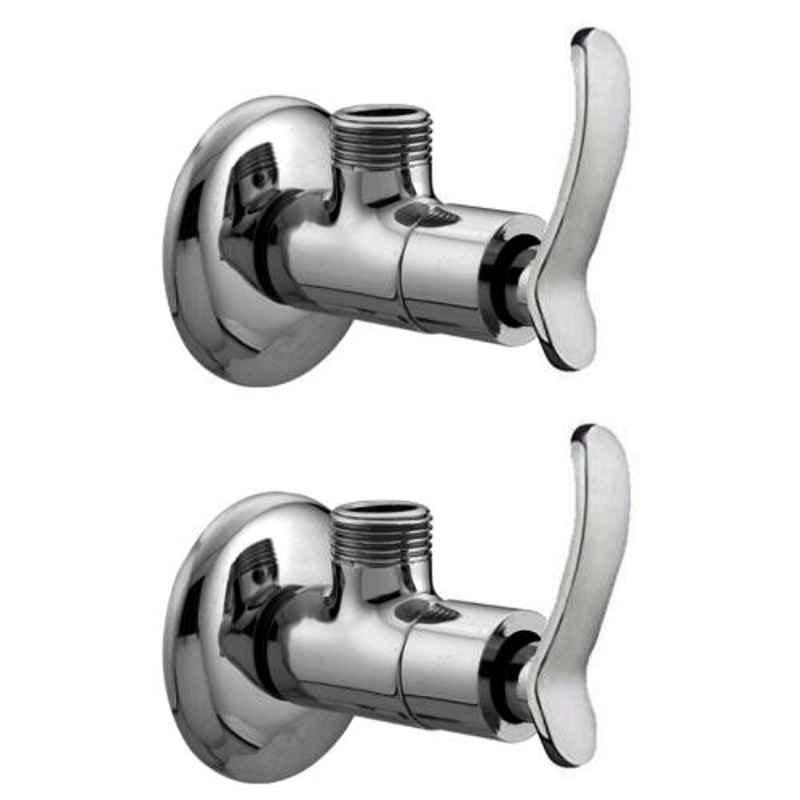Drizzle Duck 2 Pcs Brass Chrome Finish Silver Angle Valve Set, AANGLEDUCK2