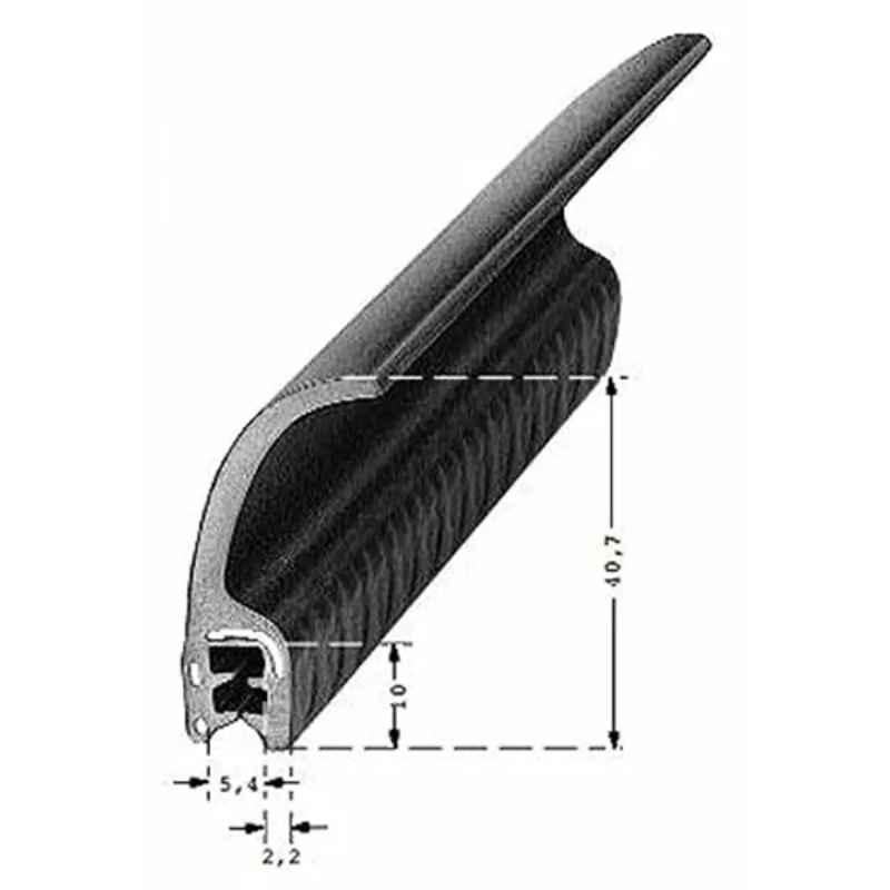 RS Pro 20m Black EPDM Edging Strip Roll, 7276065