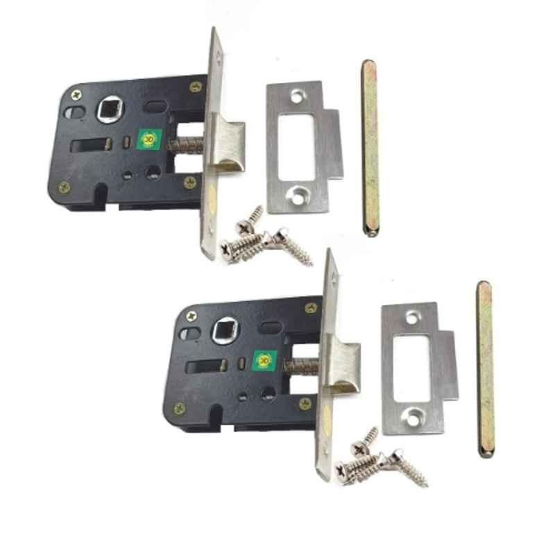 Onjecx BBL Alloy Steel Black Keyless Bathroom Mortise Lock (Pack of 2)