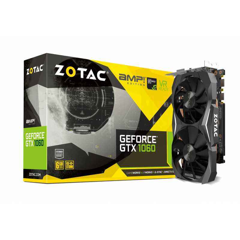 Zotac GeForce GTX 1060 AMP Edition 6GB GDDR5X Graphics Card, ZT-P10620C-10M