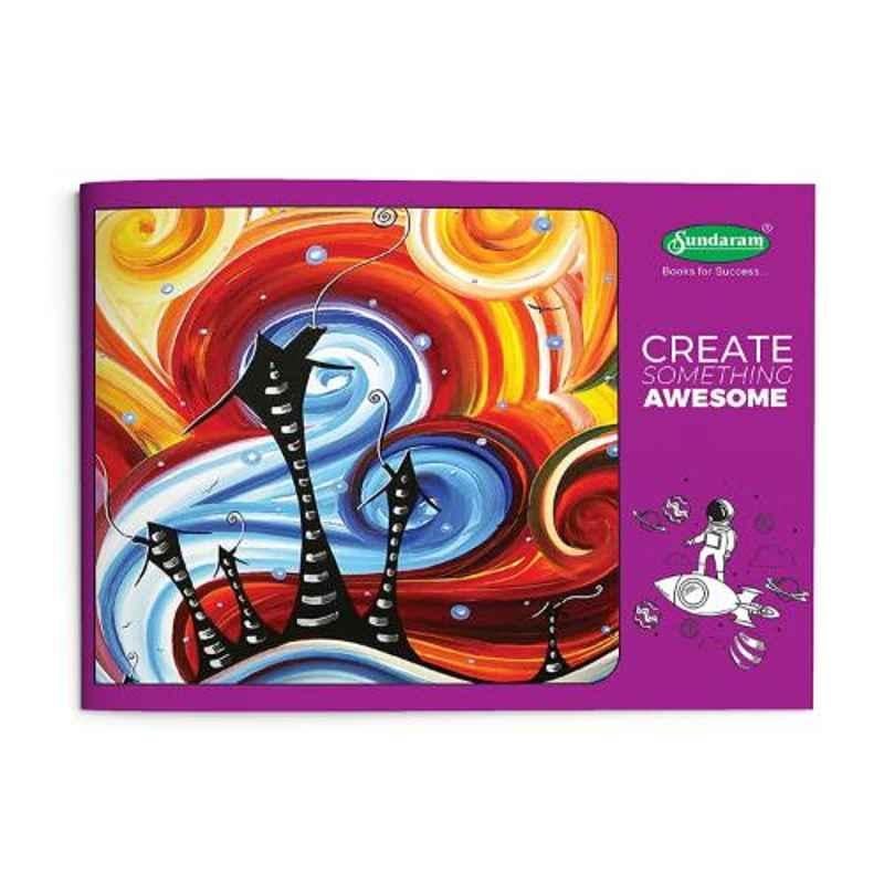 Sundaram A3 56 Pages Purple Drawing Book, D-1 (Pack of 12)