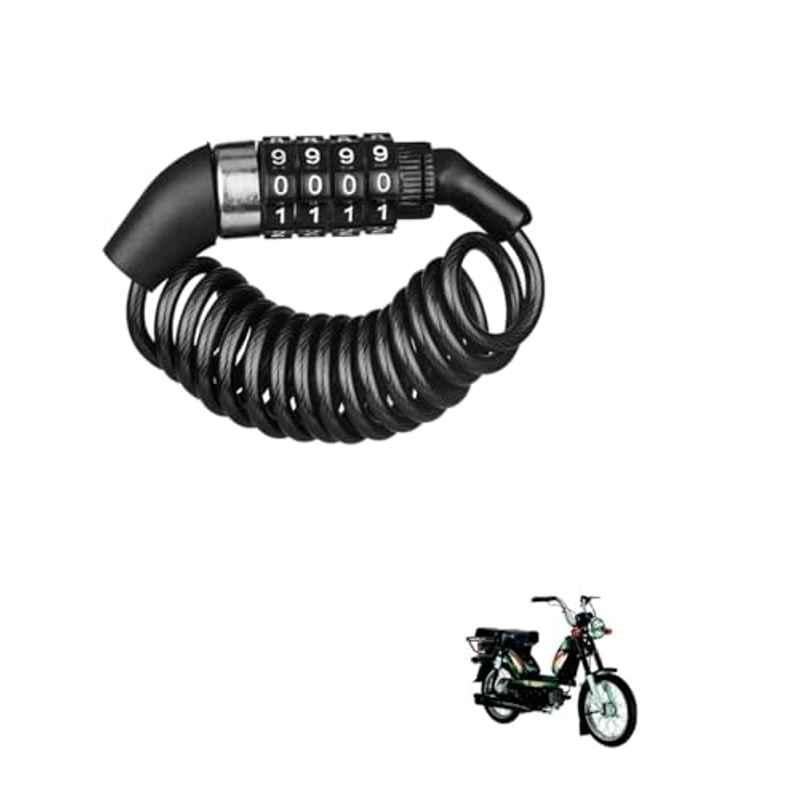 Kozdiko Plastic Black Resettable Password Multi-Use Cable Lock for TVS Super XI