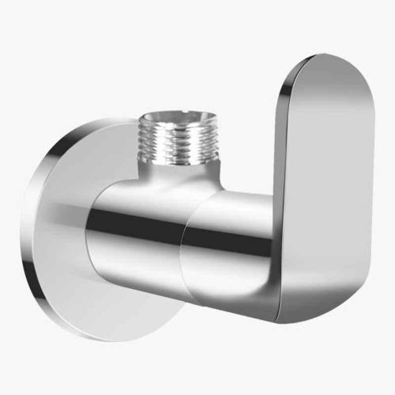 Kerovit Matrix Silver Chrome Finish Angular Valve with Flange, KB811003