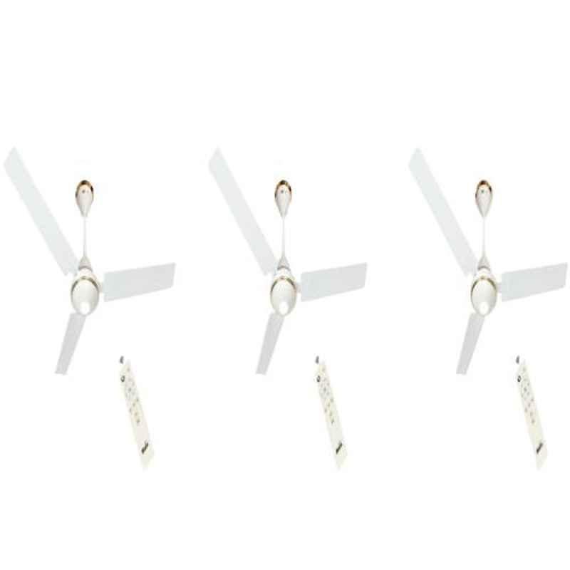 Maya Deco Dc Eco 30W White Solar Panel BLDC Ceiling Fan with Remote, Sweep: 1200mm (Pack of 3)