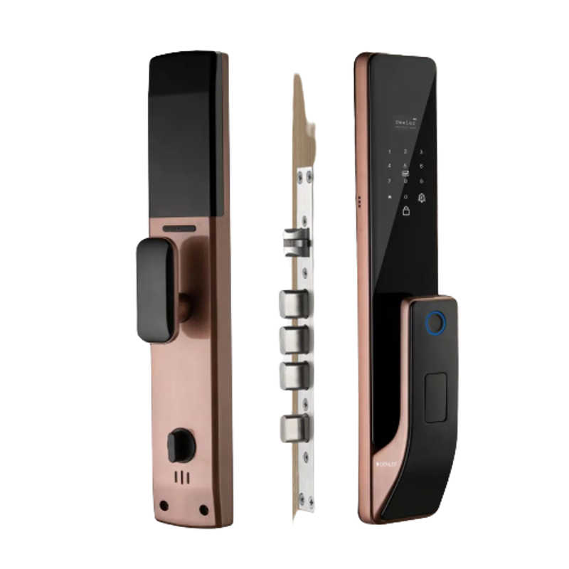 Denler DL10V1 Copper & Black Digital Smart Door Lock with Fingerprint, RFID Card, PIN & Manual Keys