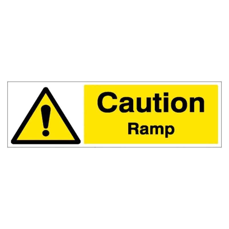 SUNSIGNS 300x100mm Vinyl Caution Ramp Signage, SN0199VNLOTHPIXAG
