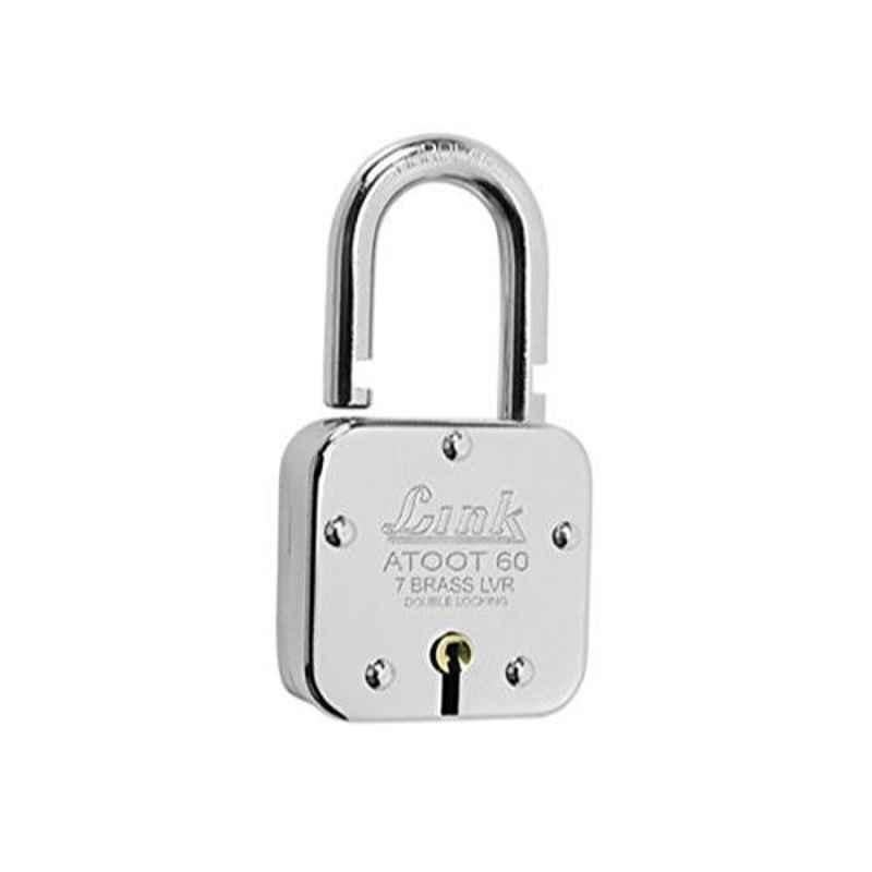 Smart Shophar 60mm Brass & Steel Link Attot Padlock, 65205-BLPL-60 (Pack of 2)