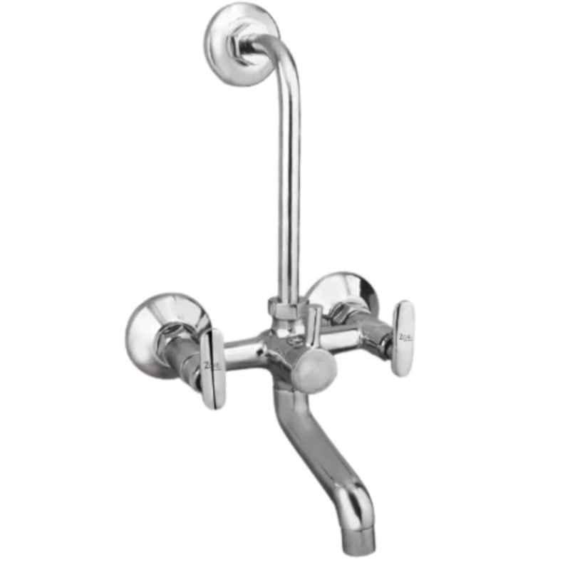 Zoie Tini Brass Silver Chrome Finish Telephonic Wall Mixer, Z24020