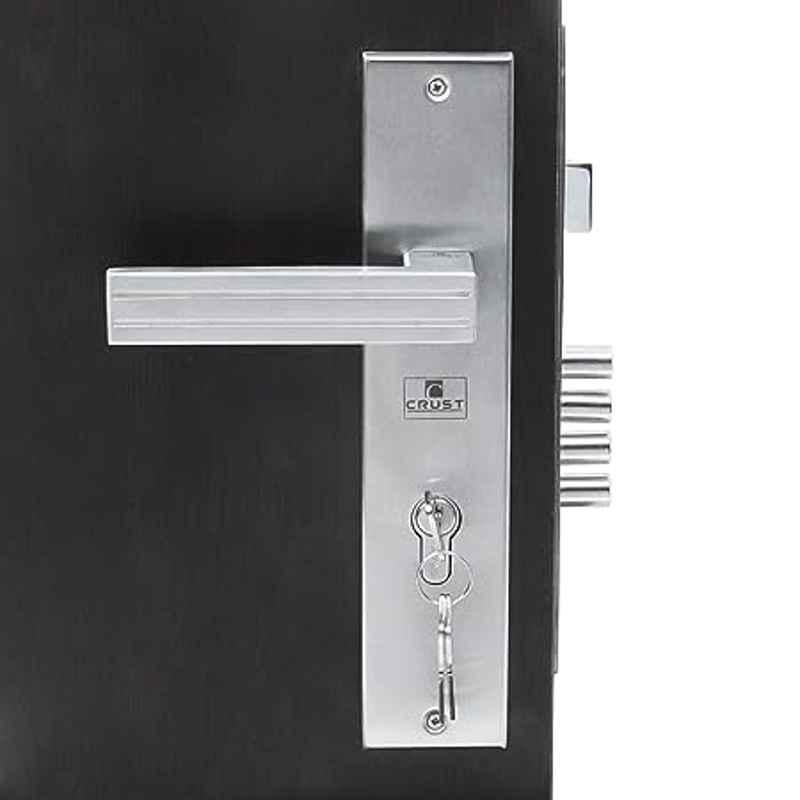 Homexpert Altroz 10 inch 60mm Stainless Steel Silver Cylindrical Plate Both Side Key Mortise Door Lock Set