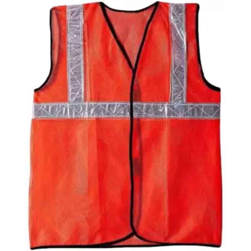 Laxmi Orange Polyester Safety Jacket, AZSJOR01