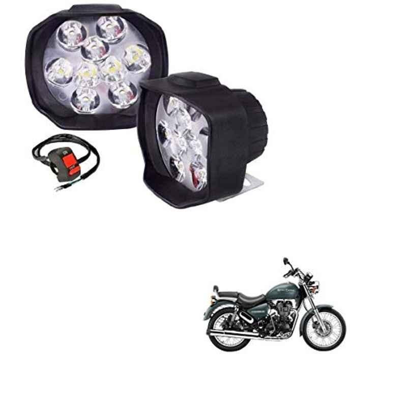 Kozdiko 2 Pcs Sheen 15W 9 LED 6000k Transformer Bumble Bee Style LED Fog Light Set for Royal Enfield Thunder Bird 350, koz_81310