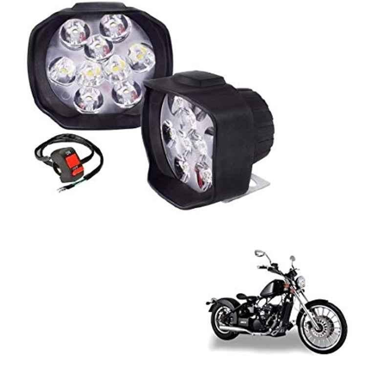 Kozdiko 2 Pcs Sheen 15W 9 LED 6000k Transformer Bumble Bee Style LED Fog Light Set for Regol Raptor Bobber 350, koz_81322