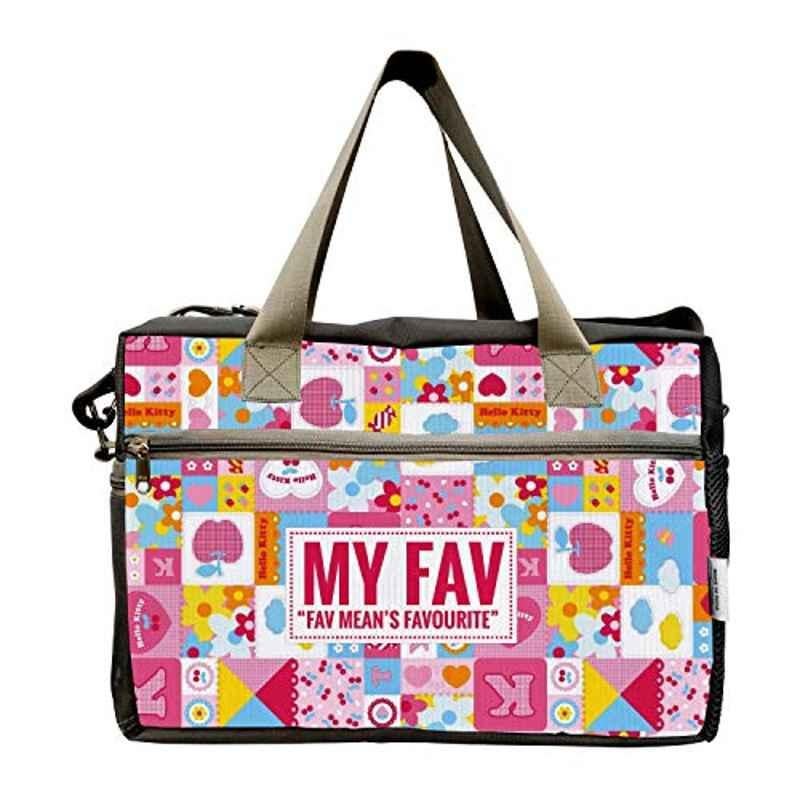 My Fav 40L Polyester Pink Cartoon Print Cabin Size Duffel Travel Bag, MFCB010