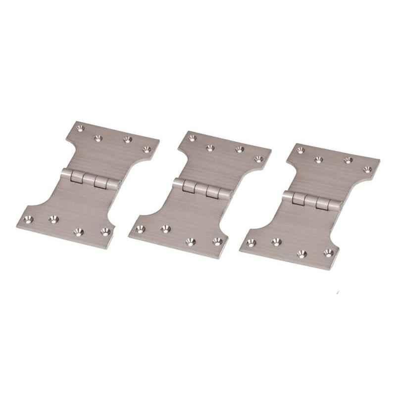 Smart Shophar 3x3x3 inch Brass Nickel Silver Parliament Hinge, SHA10HG-PARL-NS3X3X3-P3 (Pack of 3)