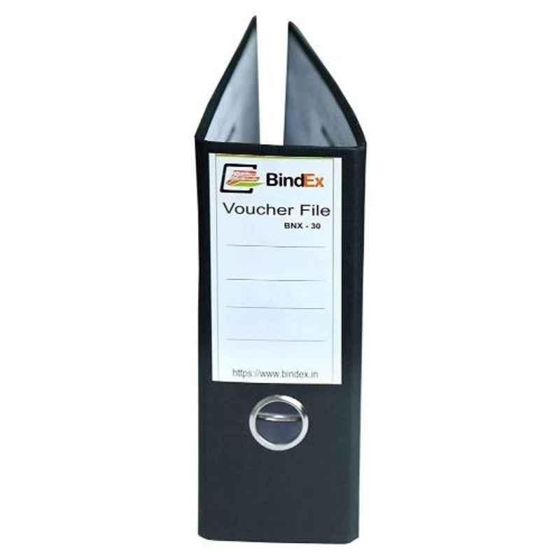 Bindex Black Laminated Office Voucher File, BVFBPO4-Black-L (Pack of 4)