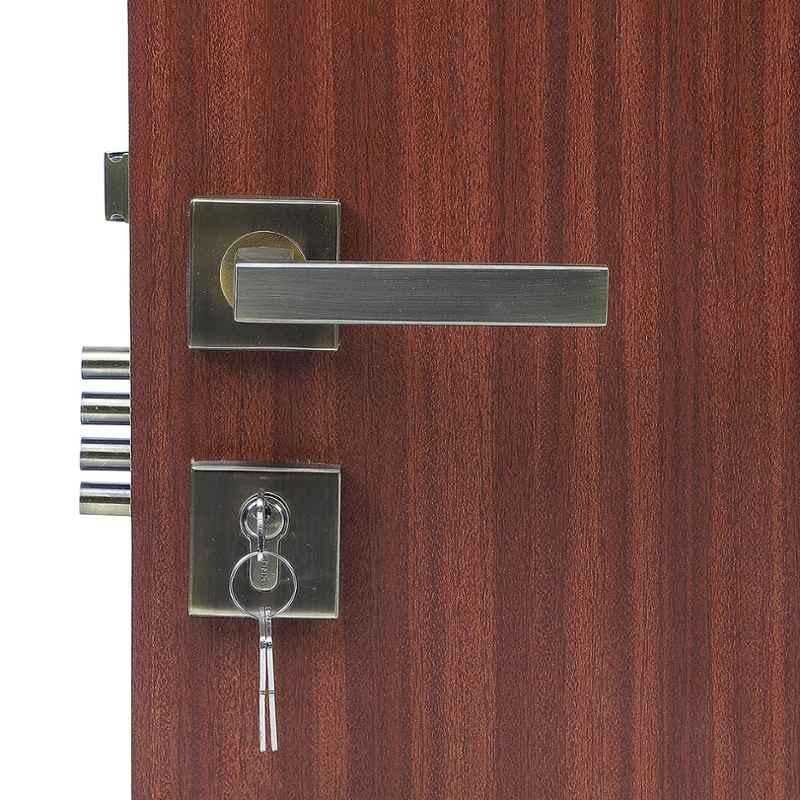 Handle Waala Rose LB-301 60mm Stainless Steel Silver Both Side Key Mortise Door Lock Set