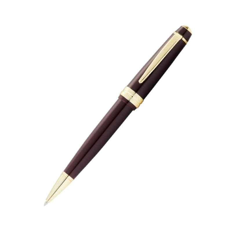 Cross Bailey Black Ink Burgundy Resin & Gold Tone Finish Ballpoint Pen with 1 Pc Black Refill Set, AT0742-11