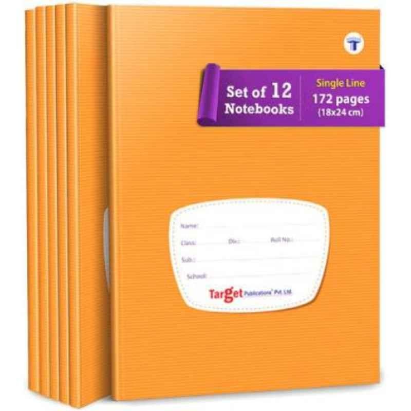 Target Publications Regular 172 Pages Brown Ruled Single Line Small Notebook (Pack of 12)