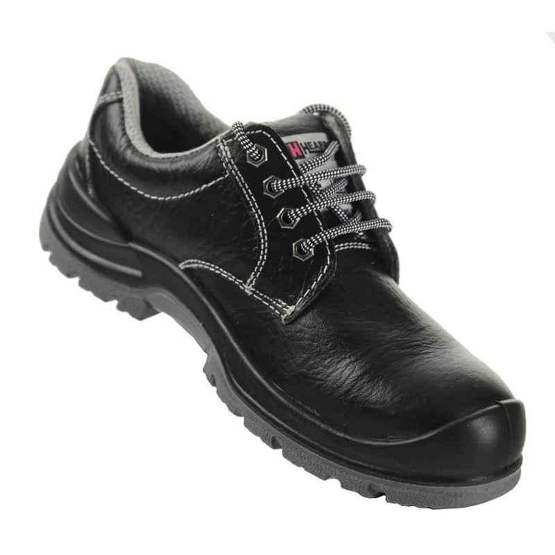 Heapro HI-701 Leather Derby Black Work Safety Shoes, Size: 8
