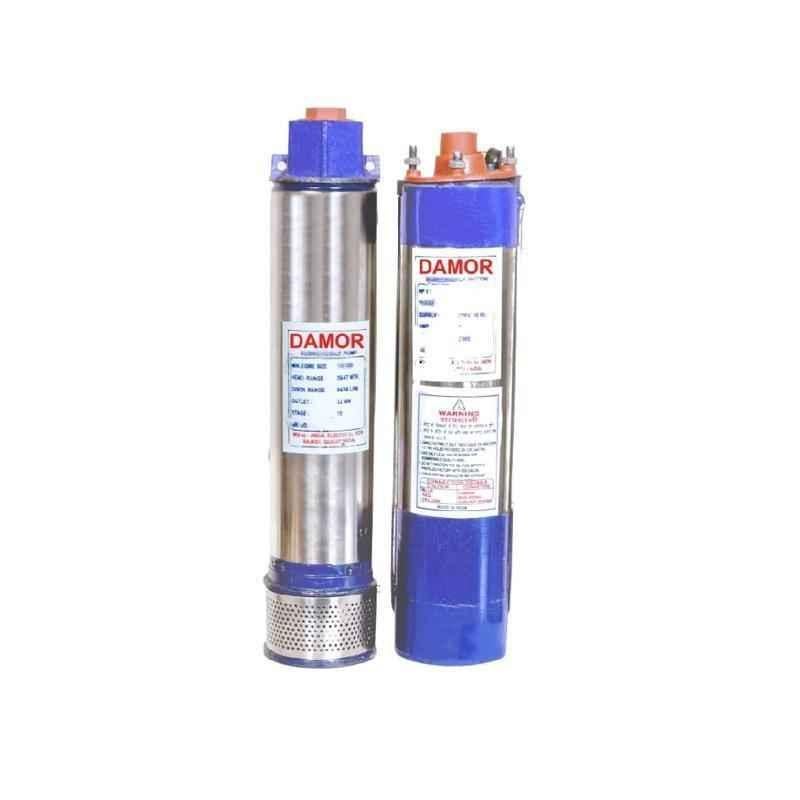 Damor 1 HP 4 inch Borewell Oil Filled Submersible Pump, Borewell Upto 102 ft