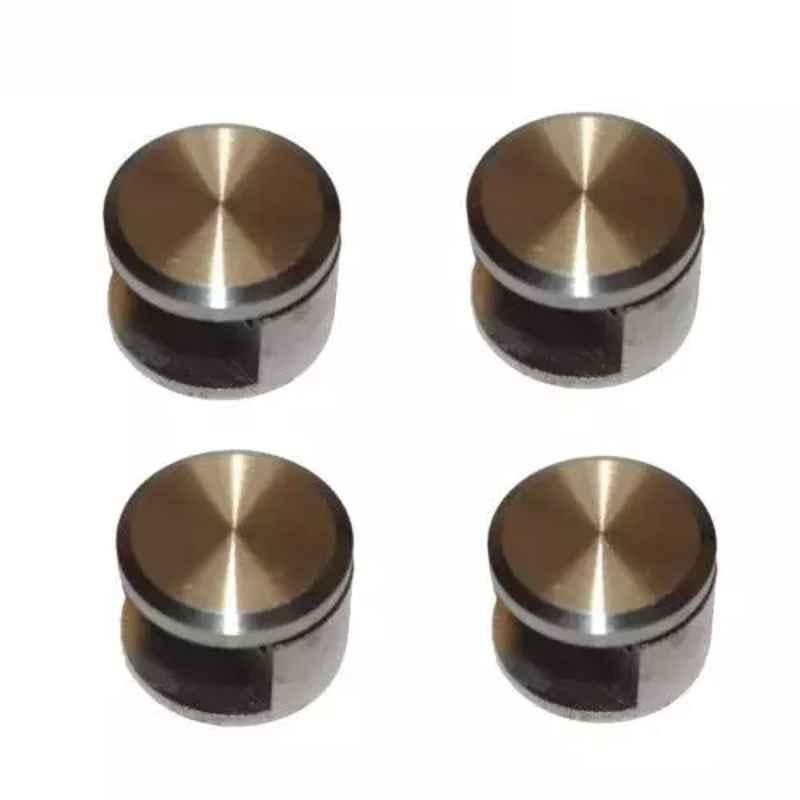RiseOm 6mm Full Round Brass Glass Holder Bracket, CO-OALD-TU6J (Pack of 8)