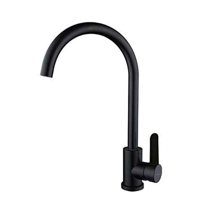 Aquieen Fusion Stainless Steel Black Kitchen Sink Mixer with Connecting Hose & Installation Kit