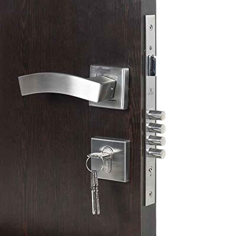 Handle Waala Rose LB10002-R-BSK Stainless Steel Silver Both Side Key Mortise Door Lock Set