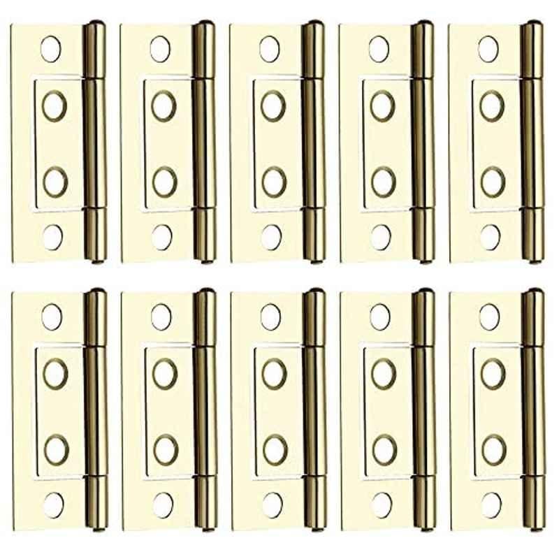 Screwtight 2 inch Iron Brass Effect Finish Cabinet Flush Hinge, â€ŽS170702EB-10 (Pack of 10)