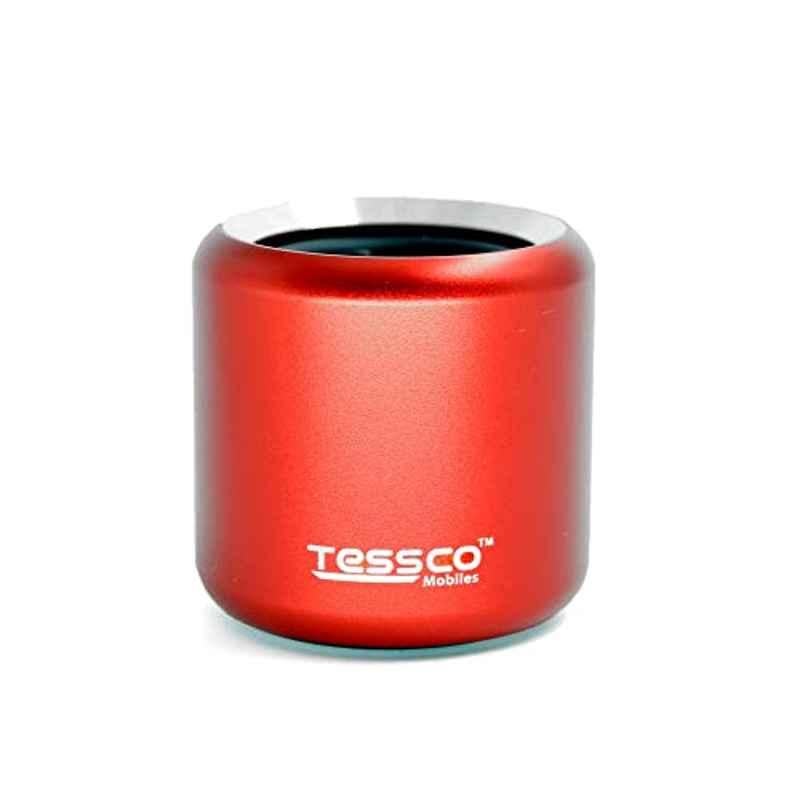 Tessco 3W Red Mini Wireless Bluetooth Speaker with IPX5 Waterproof & DSP Technology, FS-339