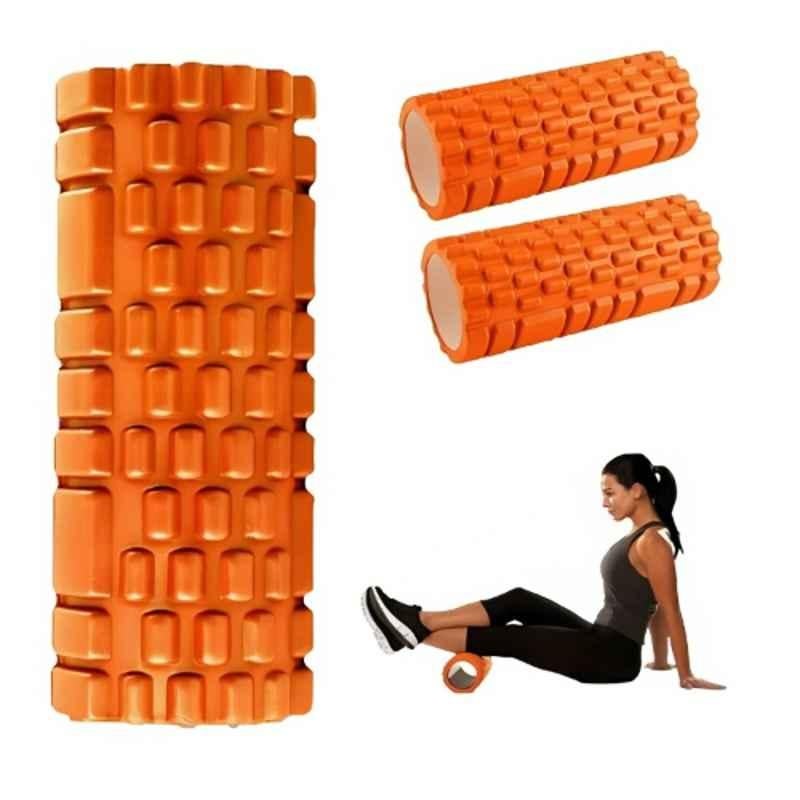 Healthtrek 33cm Orange Yoga Foam Roller for Knee Exercise