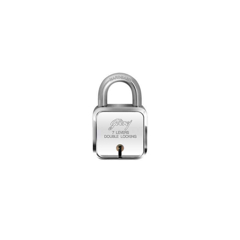 Godrej 7 Lever Square Padlock with 4 Keys, 8153