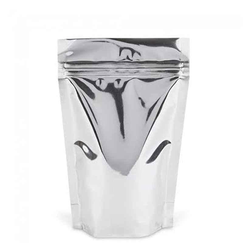 Deera 180x260mm Plastic Silver Ziplock Standee Pouch (Pack of 25)