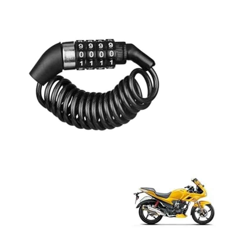 Kozdiko Plastic Black Resettable Password Multi-Use Cable Lock for Hero Karizma 2014