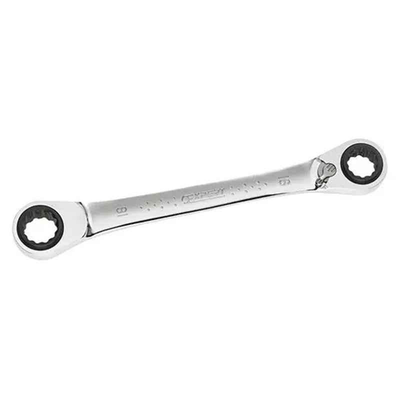 Facom 16x17-18x19 mm Chrome Expert Metric Hinged Ratchet Combination Wrench, E110945