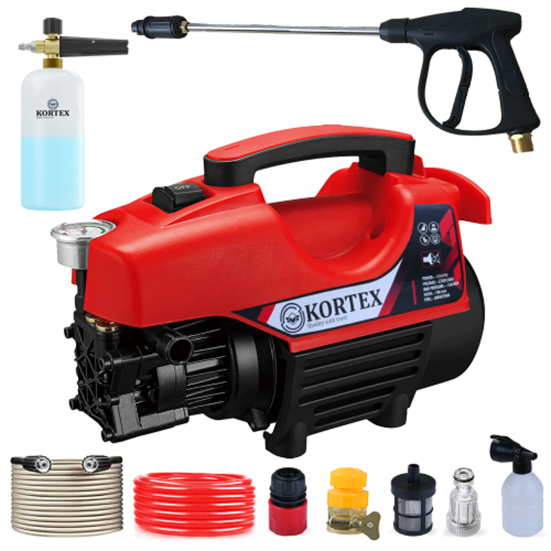 Kortex 1800W 130bar Red High Pressure Car Washer Pump Set, KORTEX R5D