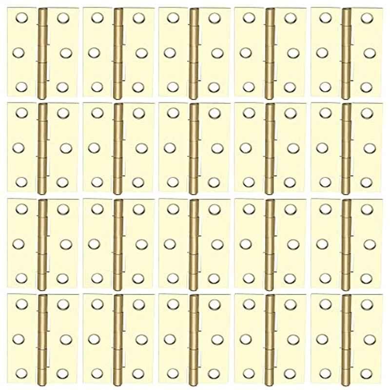 Screwtight 3 inch Iron Door & Cabinet Butt Hinge with Brass Plated Finish, S170105EB-20 (Pack of 20)