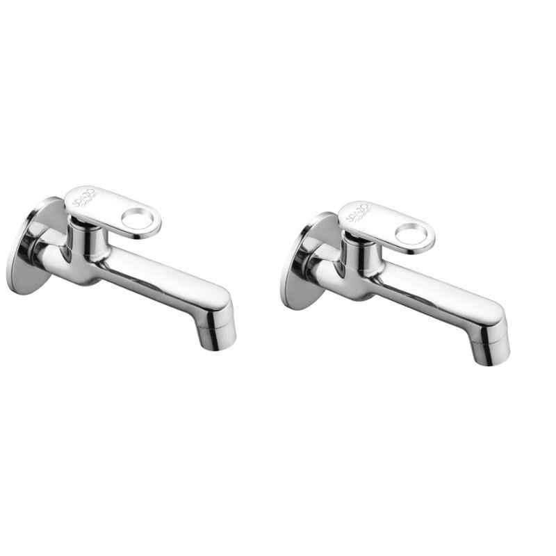 Spazio Prime Brass Chrome Finish Bib Cock with Wall Flange (Pack of 2)