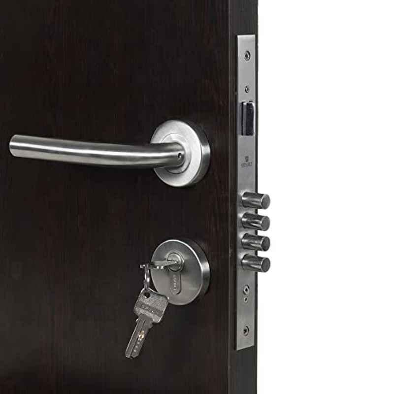 Homexpert Rose MG1106-R-BSK 60mm Stainless Steel Silver Both Side Key Mortise Door Lock Set