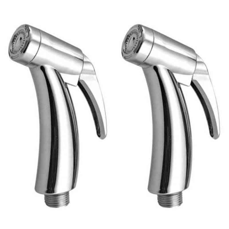 Drizzle Spark 2 Pcs Plastic Chrome Finish Silver Health Faucet Head Set, AHFSPARK2