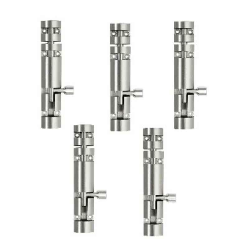MSP M-2502 5 Pcs 6 inch Aluminium Silver Tower Bolt Set for Doors & Windows, M-2502SS6-5