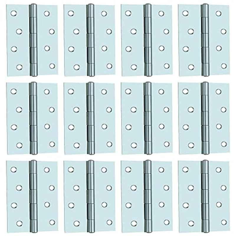 Screwtight 4 inch Iron Chrome Finish Door & Cabinet Butt Hinge, S170106CP-12 (Pack of 12)