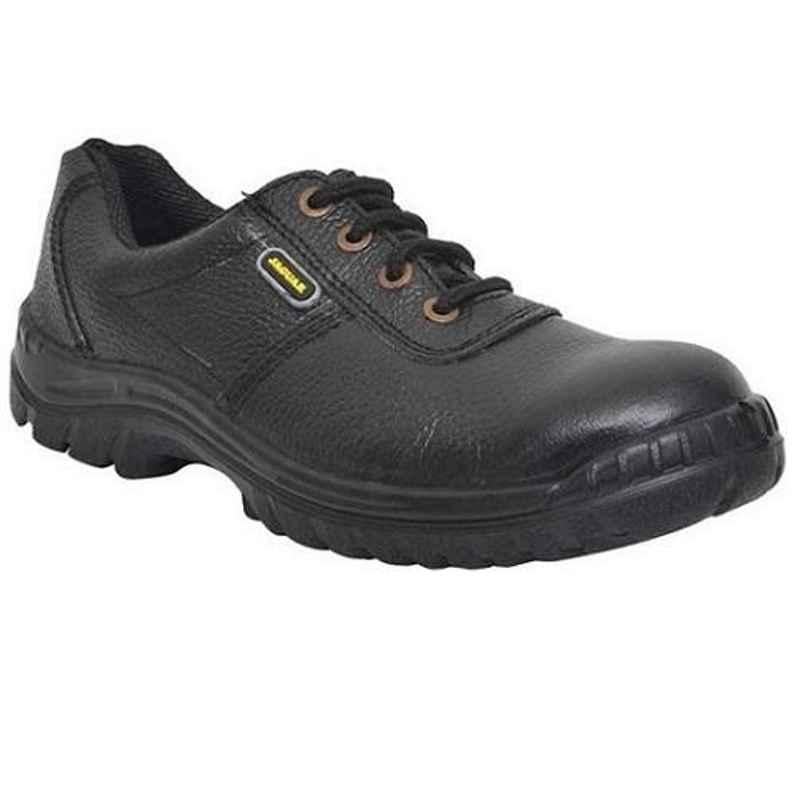 Hillson Jaguar Leather Steel Toe Black Work Safety Shoes, Size: 6