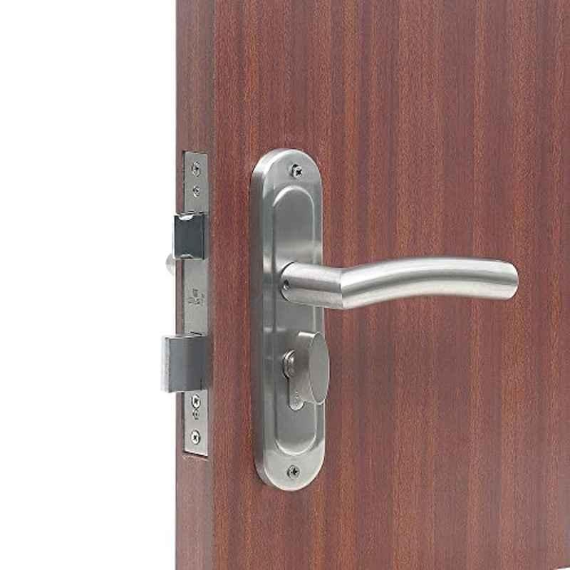 Voltizi â€ŽStainless Steel 304 Matt Satin Finish Heavy Duty Round Plate Mortise Door Lock, MG1105