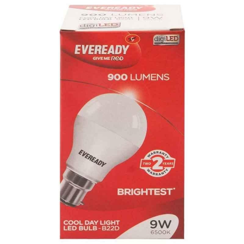 Eveready 9W 6500K B22D LED Bulb, 3F65PB00009 (Pack of 2)
