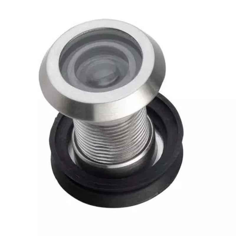 RiseOm 2 inch Brass Silver Finish 180 deg Viewing Angle Door Eye, F9-PF6D-BOKI