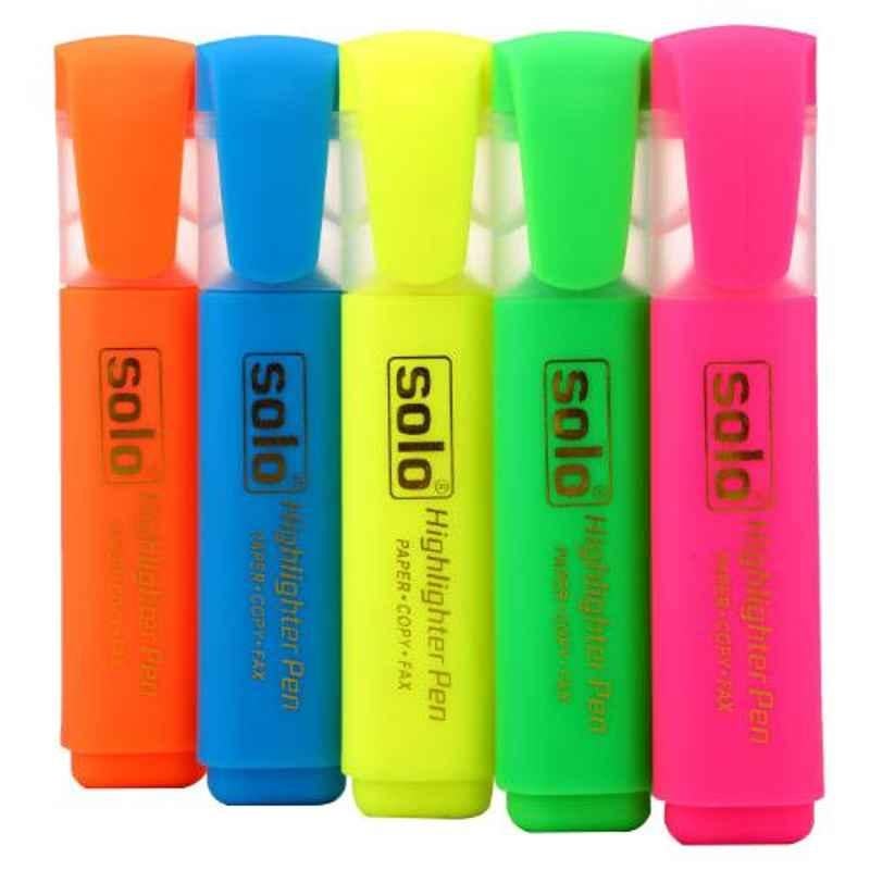 Solo 5 Pcs Multicolour Highlighter, HLFS5 (Pack of 40)